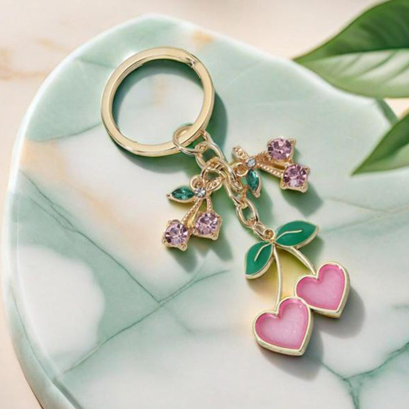 Heart & Cherry Keychain