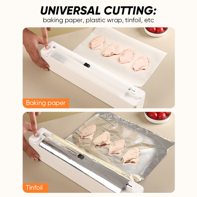 Magnetic Refillable Plastic Wrap Dispenser With Cutter