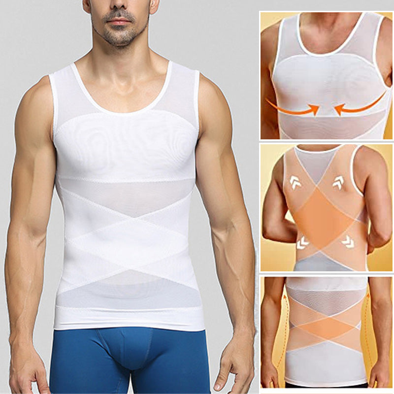 Men's High Stretch Mesh Body Shaping Tank Top