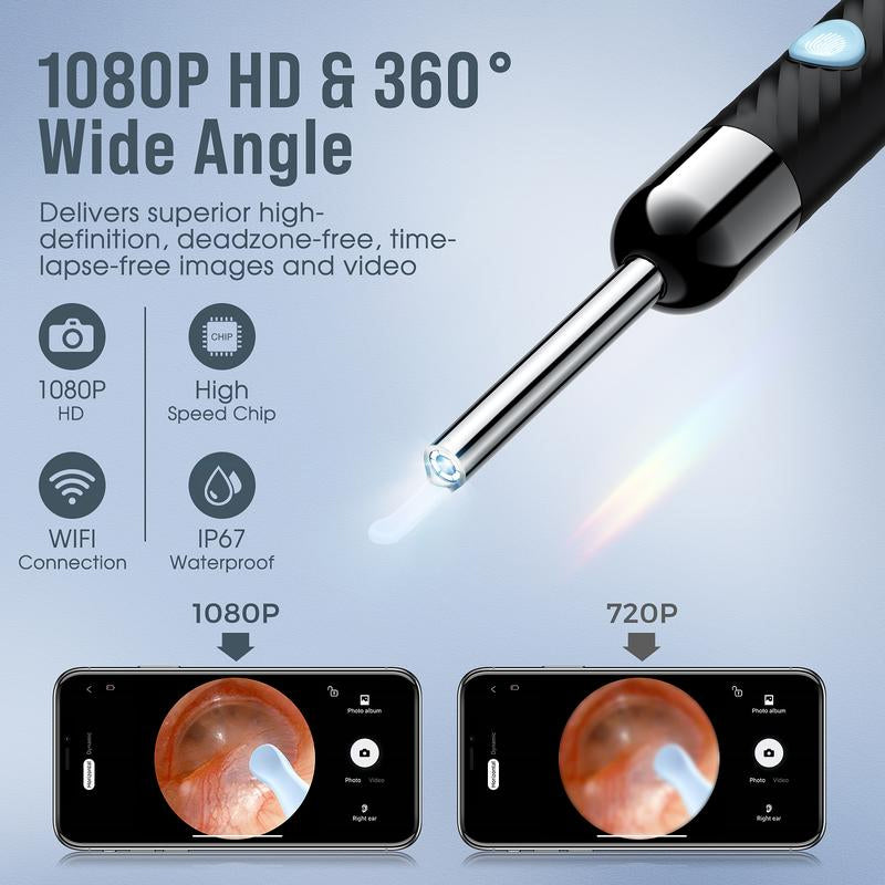 Ear Wax Removal Tool with 1080P Ear Camera and 6 Light