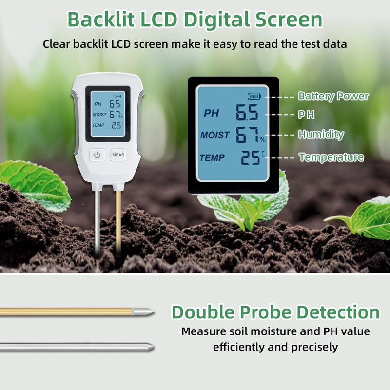 4-in-1 Digital Soil Moisture & PH Meter