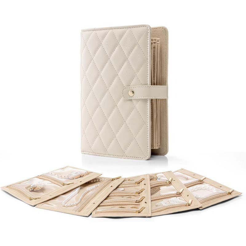 Luxury Leather Portable Jewelry Storage Book