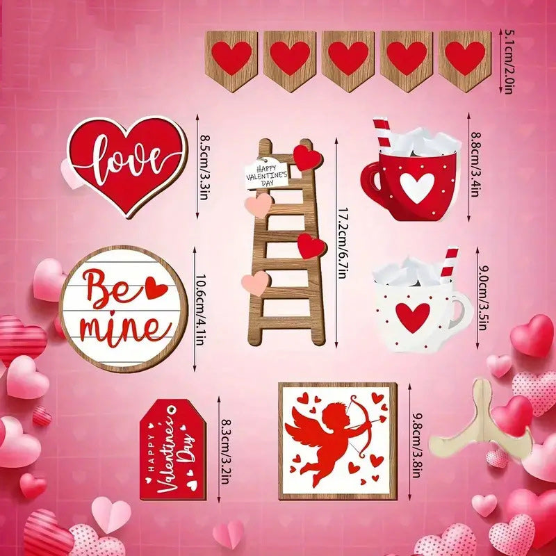 Valentine's Day Tiered Tray Decorations Set