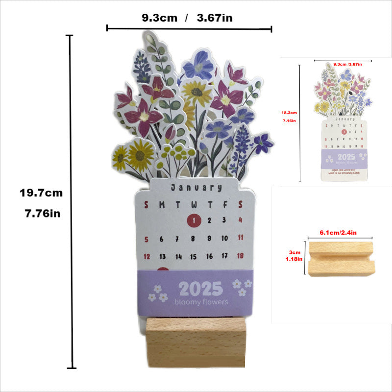 2025 Bloomy Flowers Desk Calendar