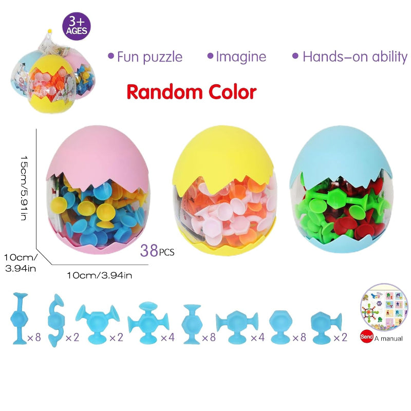 Colorful Silicone Suction Cup Toy (38pcs/set)