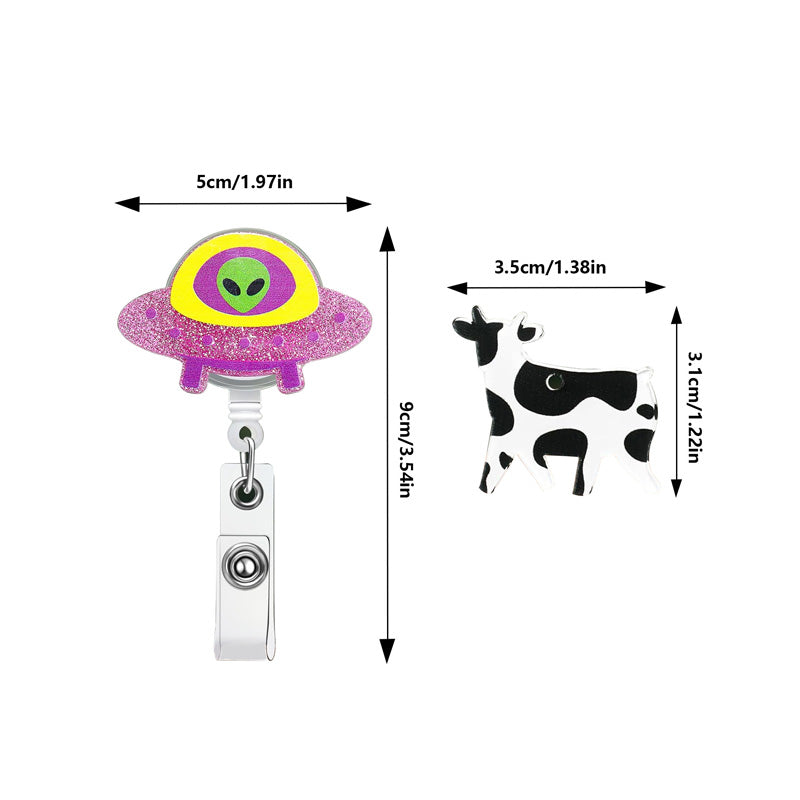 👽UFO Cow Abduction Badge Reel