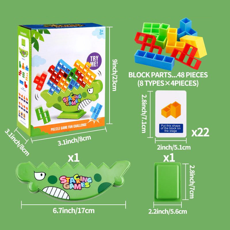 48-Piece Balance Tetra Tower Game