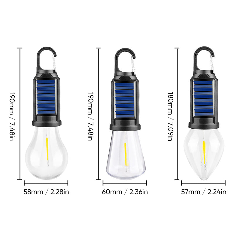 Waterproof LED USB Rechargeable Solar Camping Light Bulb with Hook