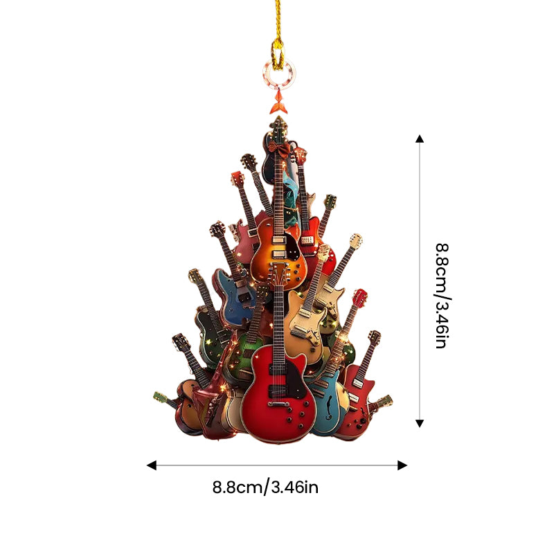 Rockin' Around The Guitar Christmas Tree Ornament