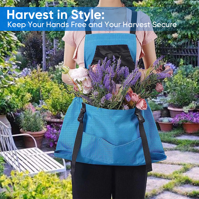 Deep Pocket Gardening Apron With Deep Kangaroo Release Pockets