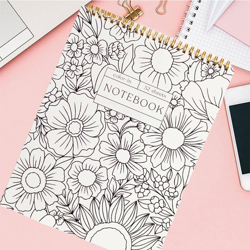 Color-In Spiral Notebook & Daily Planner