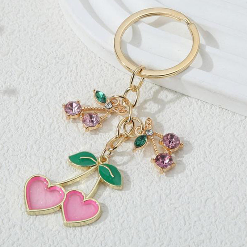 Heart & Cherry Keychain