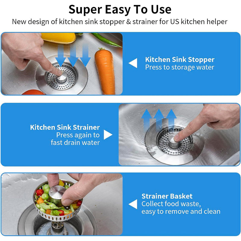 Stainless Steel Sink Stopper with Filter