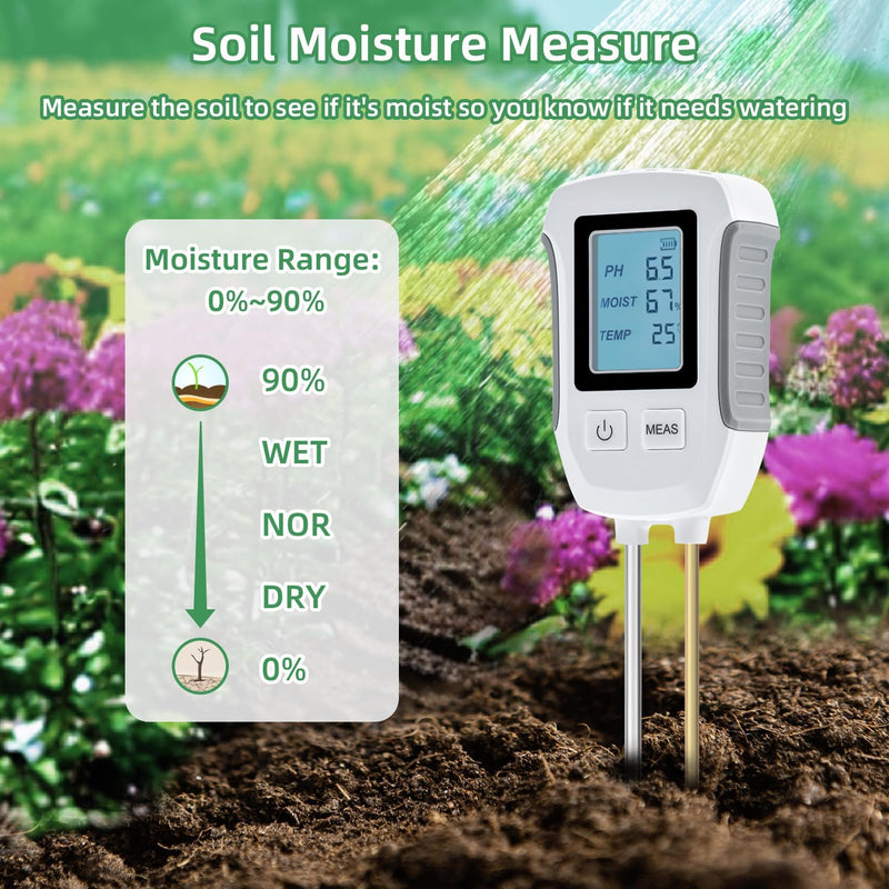 4-in-1 Digital Soil Moisture & PH Meter