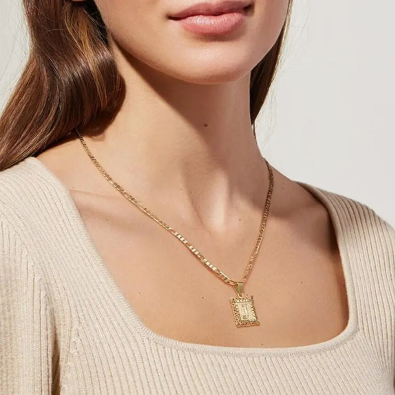 Gold Letter Pendant Necklace