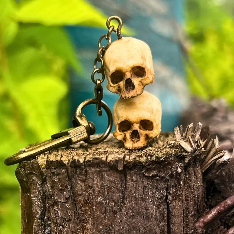 Painted Skull Keychain