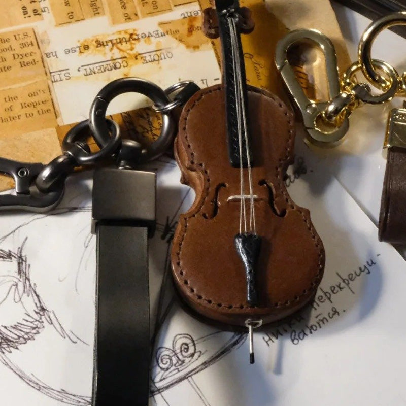 Crafted Leather Violin & Cello Keychain