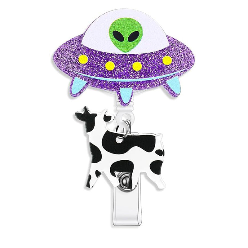 👽UFO Cow Abduction Badge Reel