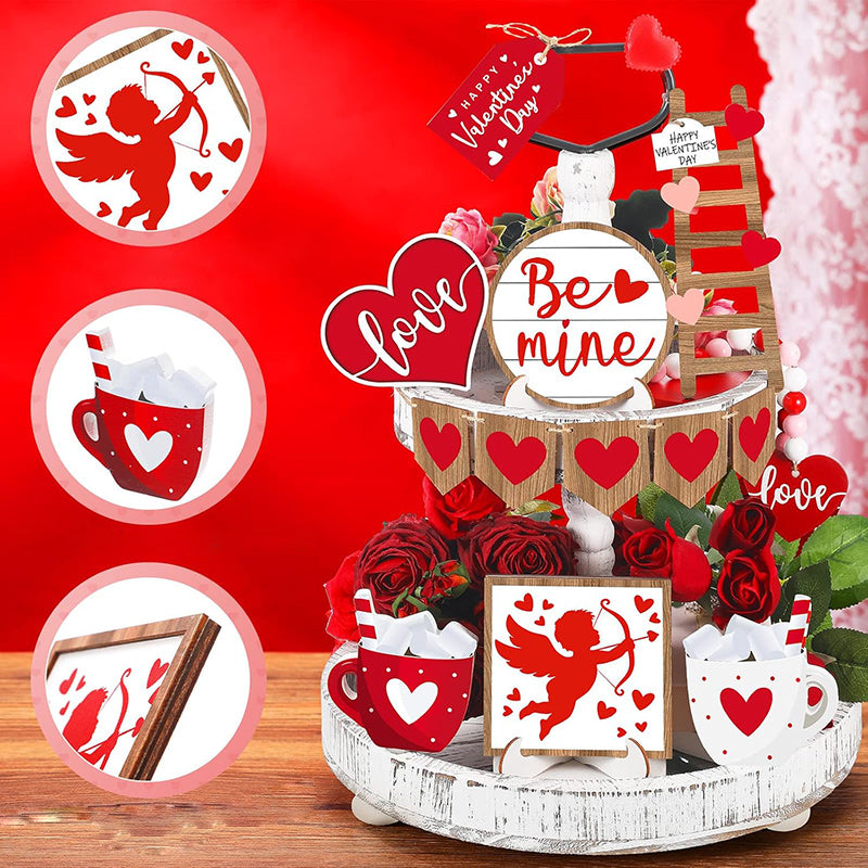 Valentine's Day Tiered Tray Decorations Set