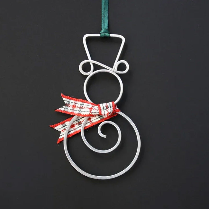 Wire Christmas Snowman Pendant