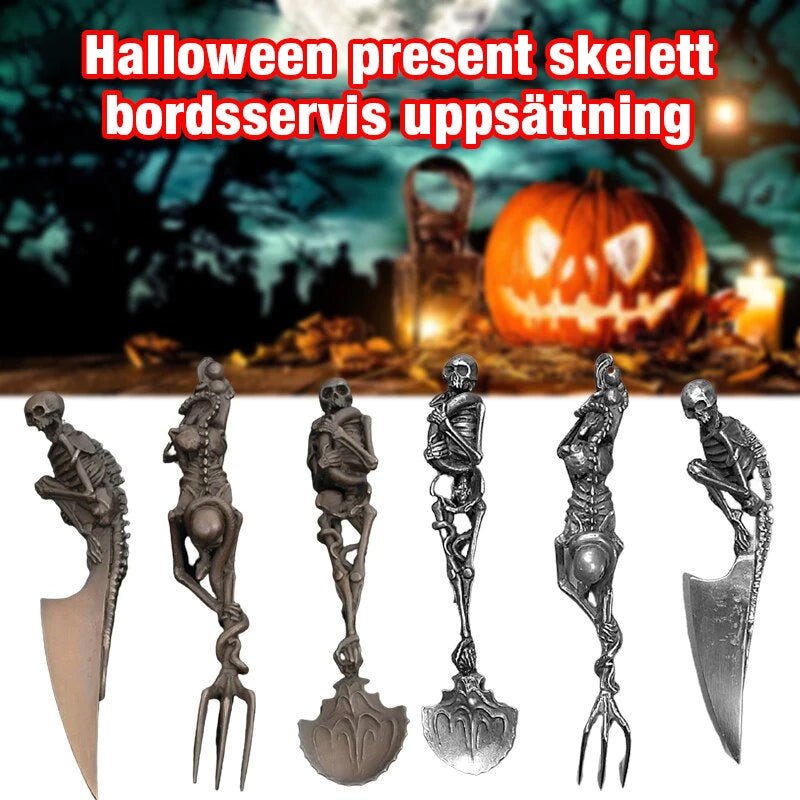 Halloween-present Skeletala Bestickset (3 st)
