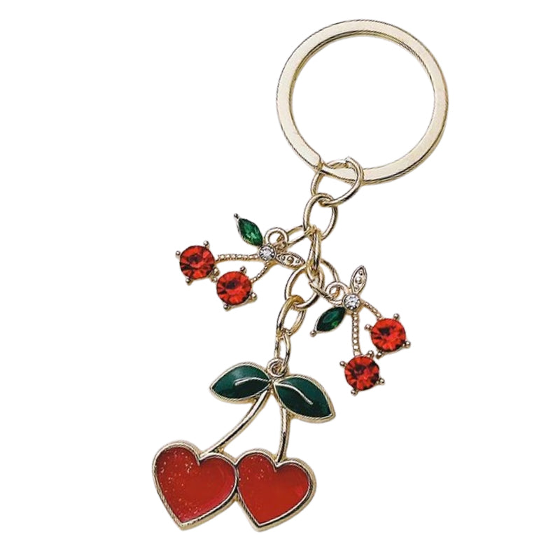 Heart & Cherry Keychain