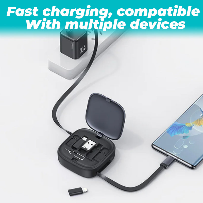 60W Retractable Multi Charging Cable Storage Box