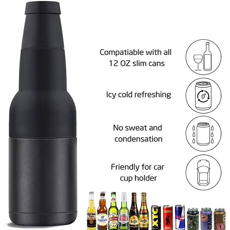 Beer Bottle and Can Cooler with Beer Opener