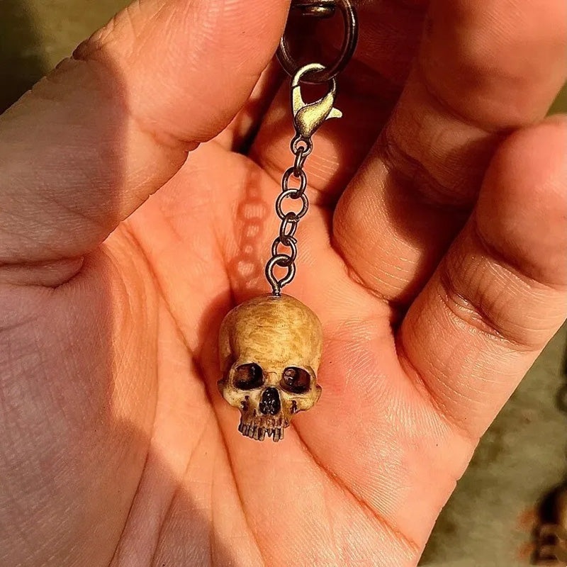 Painted Skull Keychain