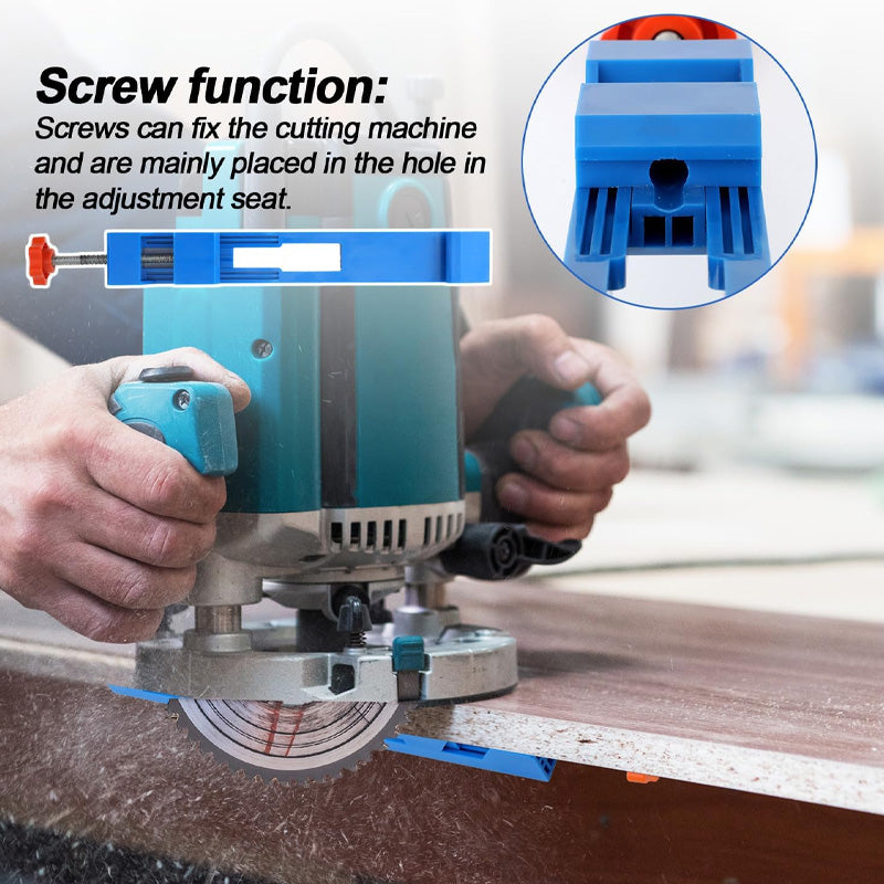 Adjustable cutting machine base guide