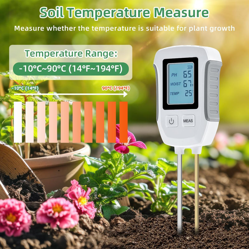 4-in-1 Digital Soil Moisture & PH Meter