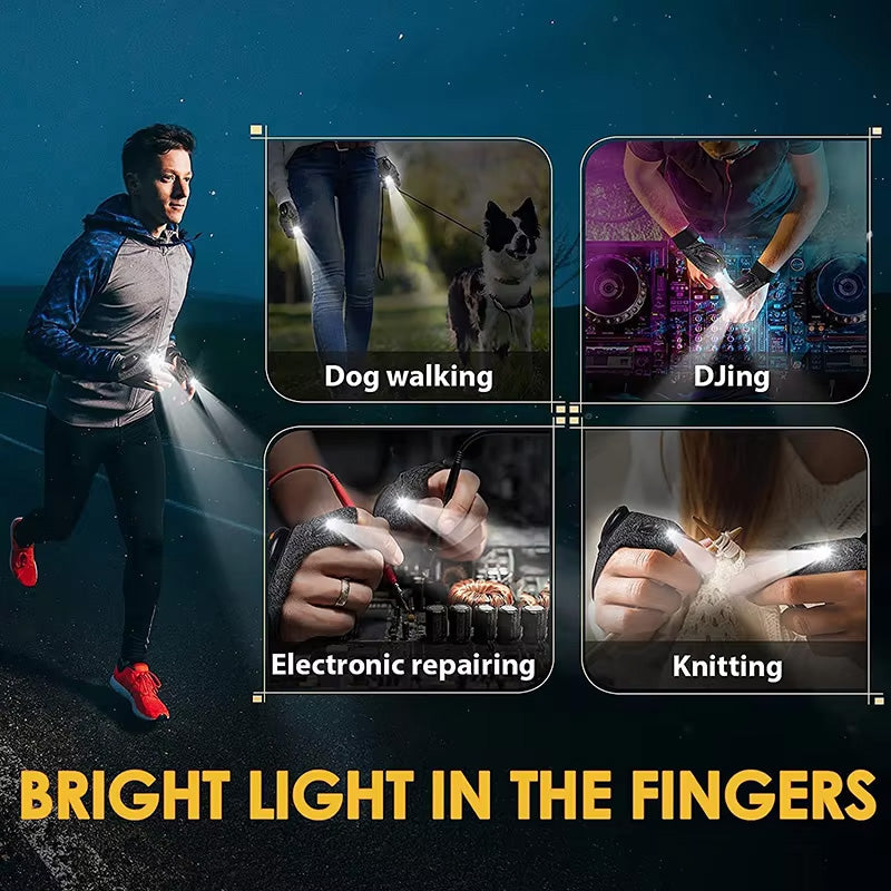 Adjustable LED Flashlight Gloves