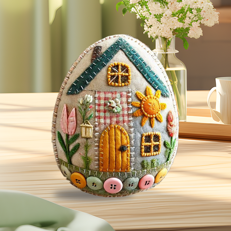 Patchwork Felt Egg House DIY Kit