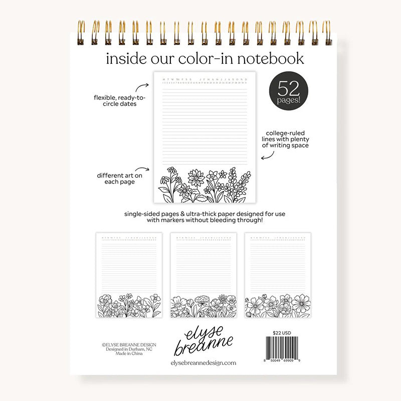 Color-In Spiral Notebook & Daily Planner