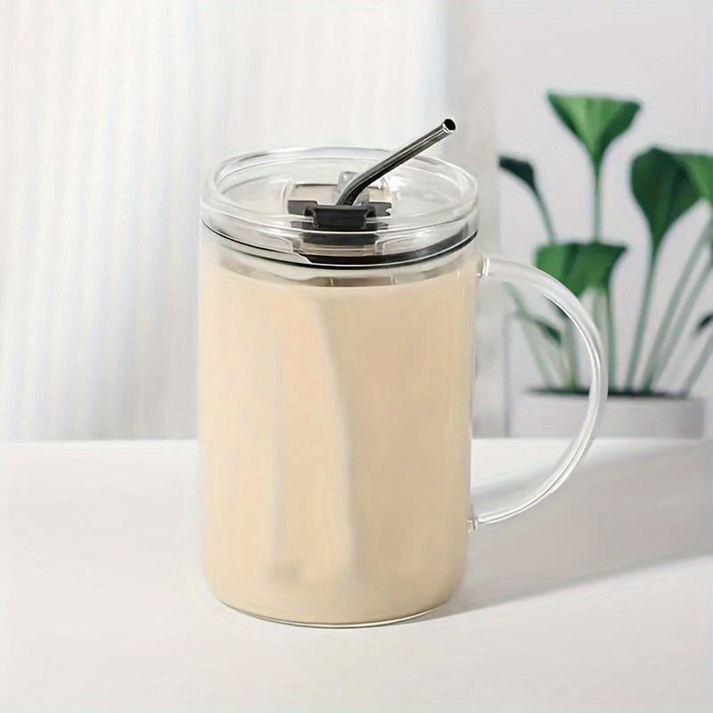 Large Glass Cup withLid & Straw