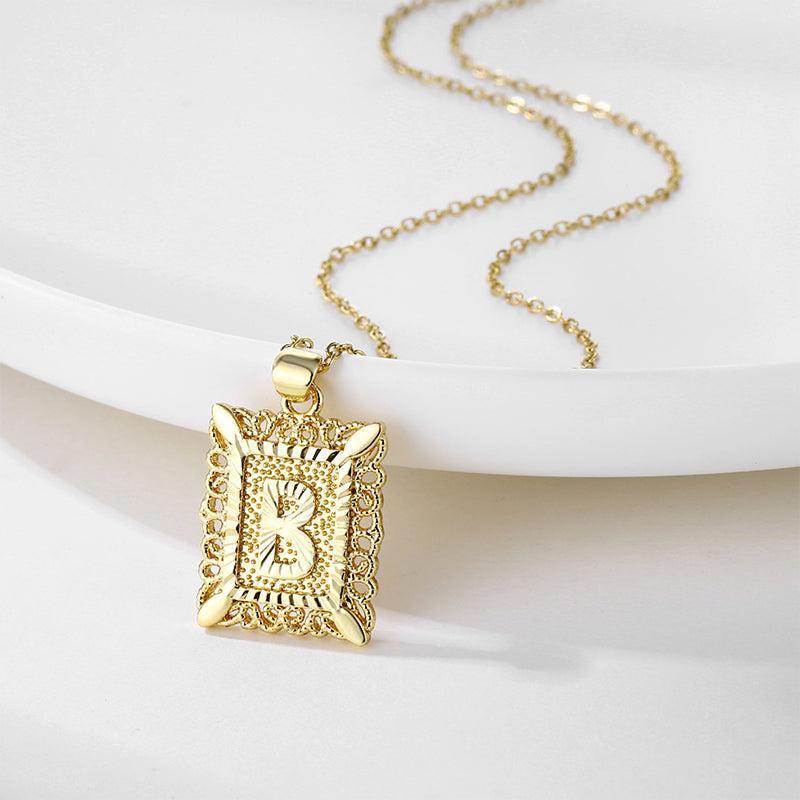 Gold Letter Pendant Necklace