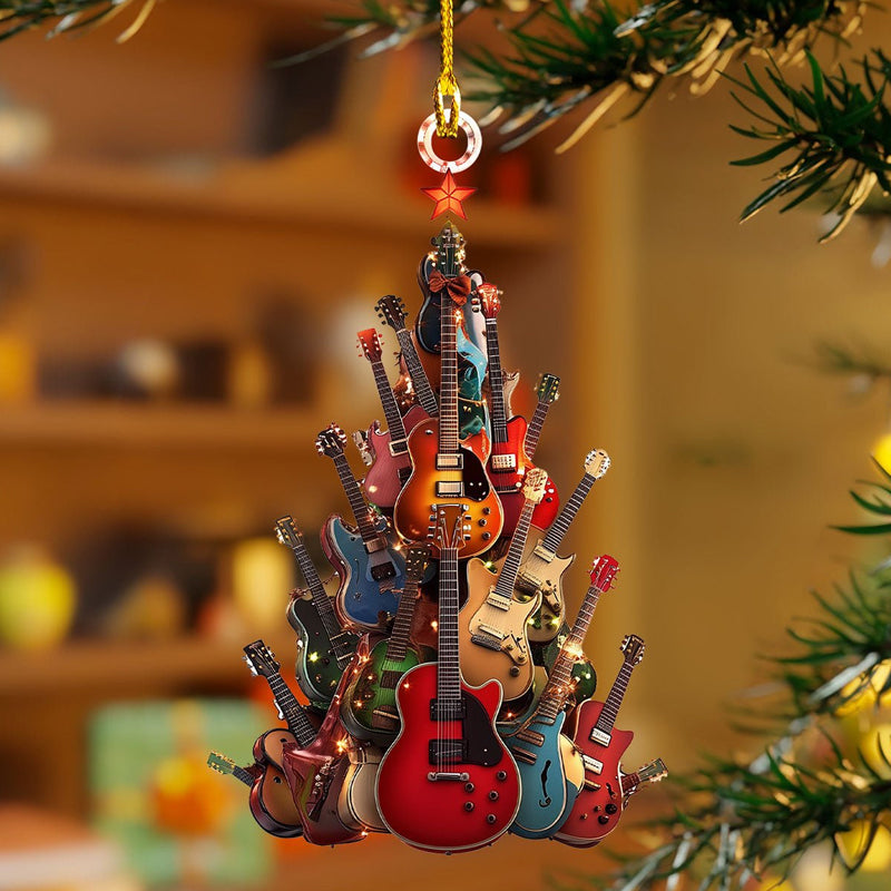 Rockin' Around The Guitar Christmas Tree Ornament