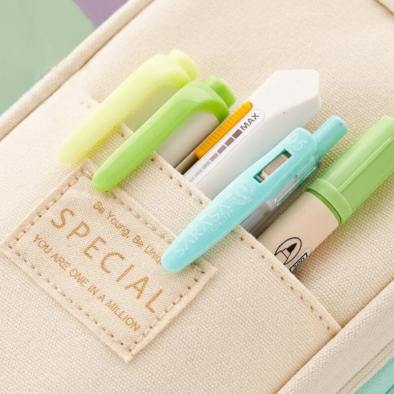 Large Capacity Pencil Case With Zipper