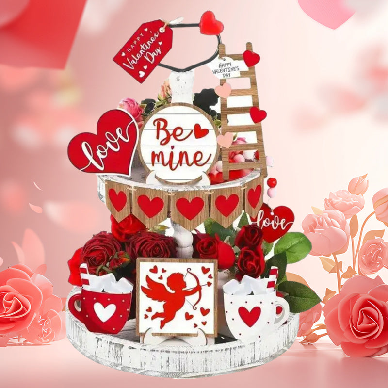 Valentine's Day Tiered Tray Decorations Set