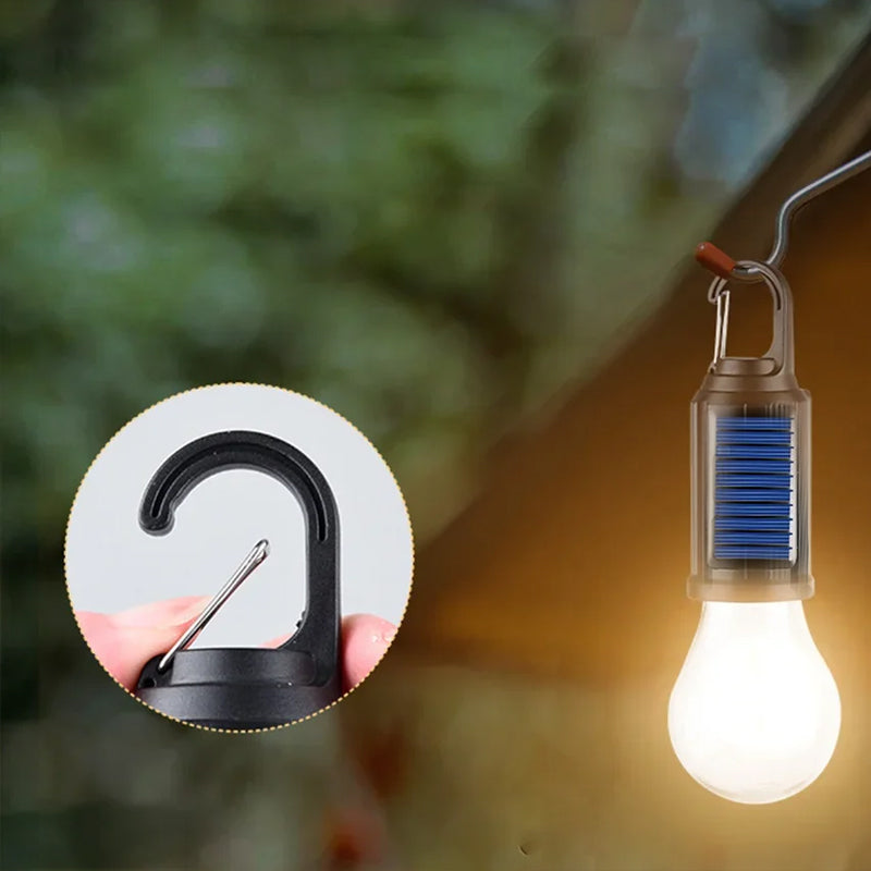 Waterproof LED USB Rechargeable Solar Camping Light Bulb with Hook