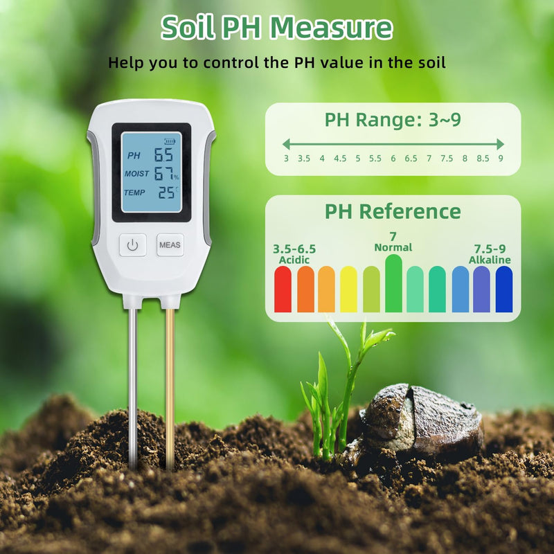 4-in-1 Digital Soil Moisture & PH Meter