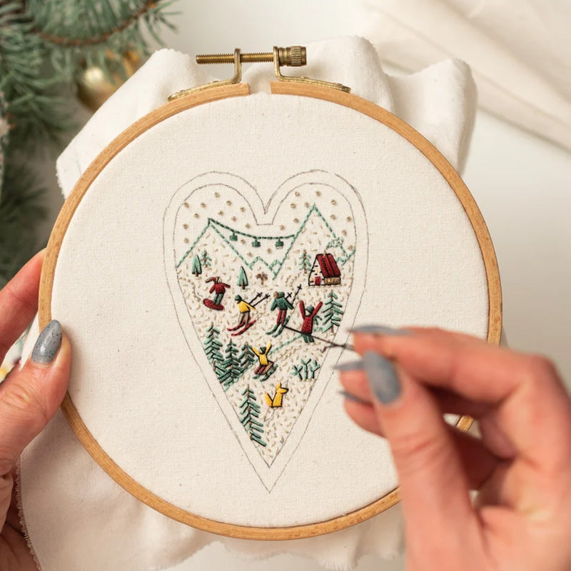 DIY Heart Shaped Hand Embroidered