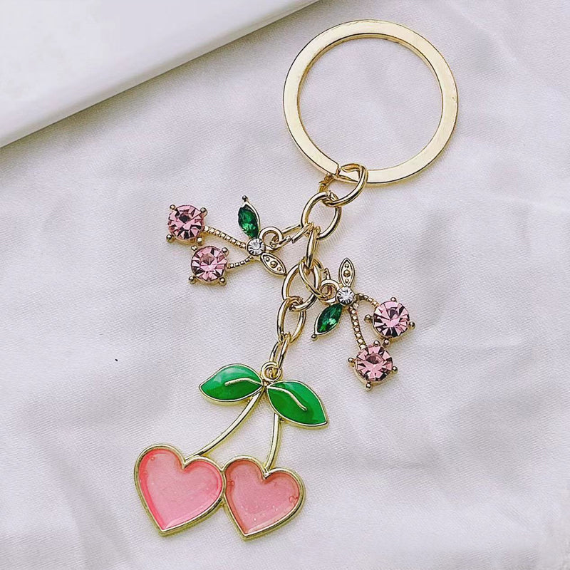 Heart & Cherry Keychain