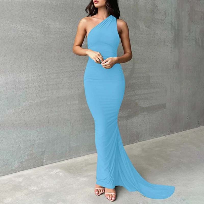 Women's Elegant Backless Halter Neck One-piece Dress