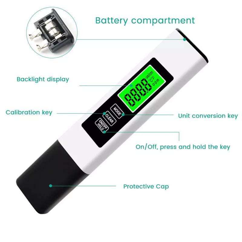 New 4 in 1 Tds Meter Digital Water Tester