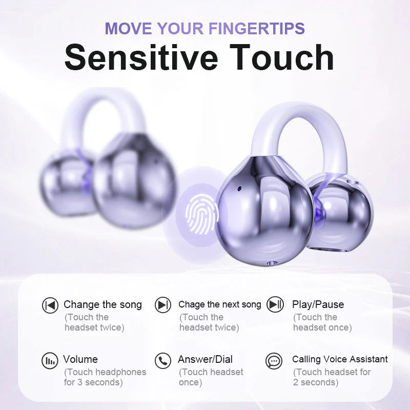 AI Translation Open Ear Clip Bluetooth Headphone