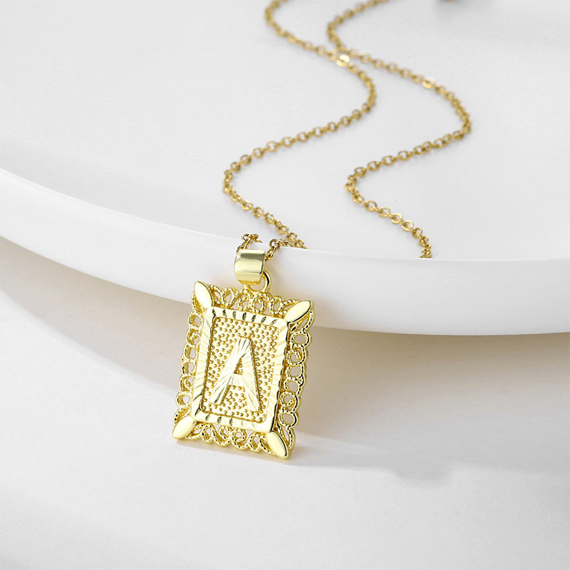 Gold Letter Pendant Necklace