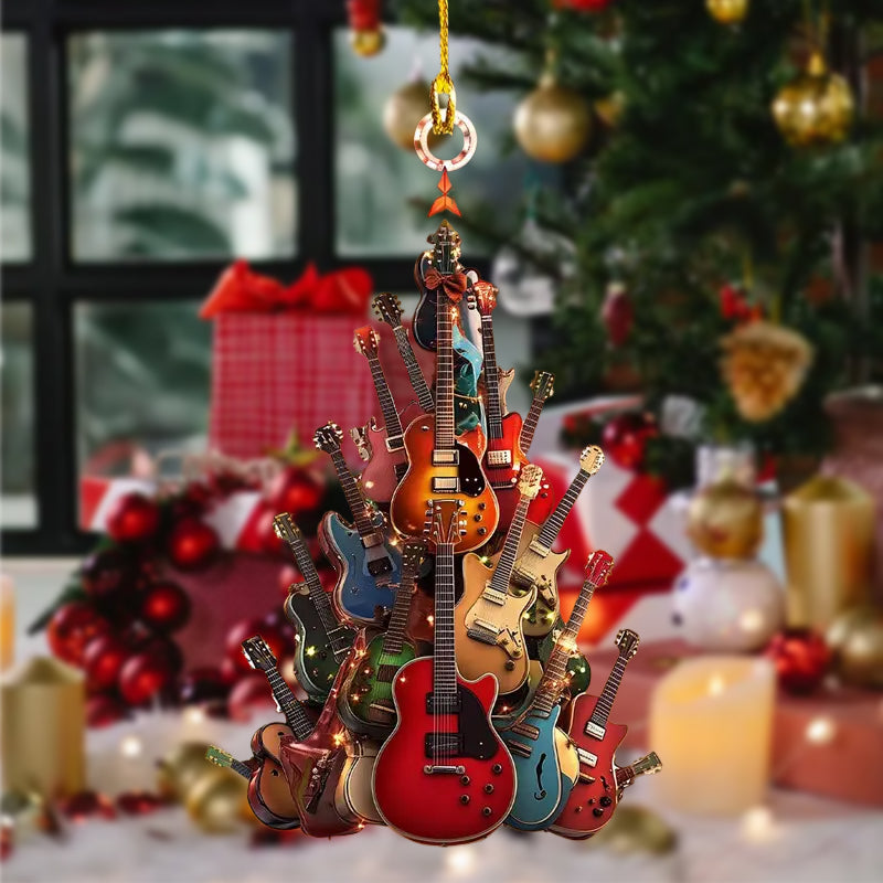 Rockin' Around The Guitar Christmas Tree Ornament