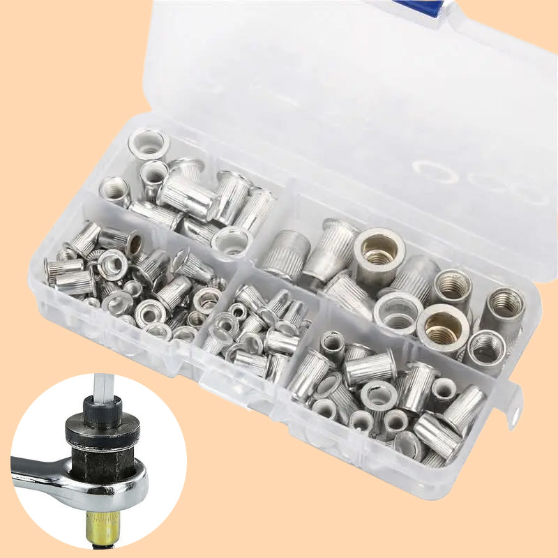 Flat Head Threaded Insert Rivet Nut Set