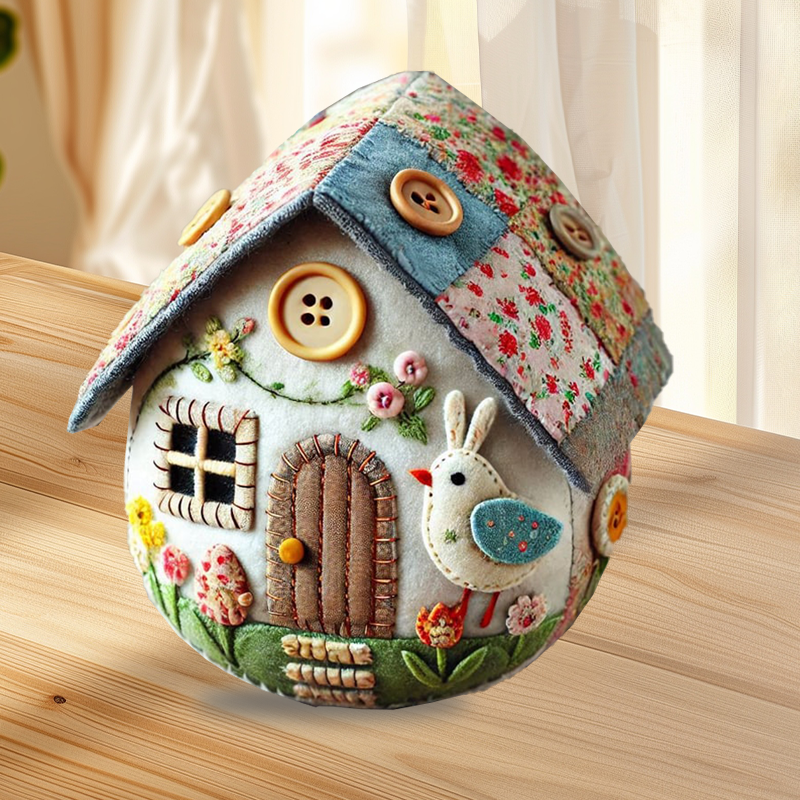 Patchwork Felt Egg House DIY Kit